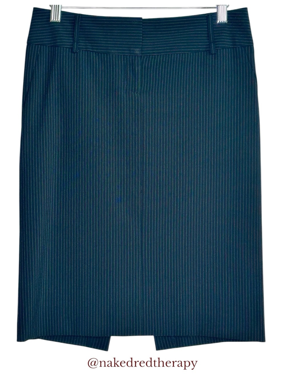 VINTAGE | Express Design Studio Blk w/Pinstripe Pencil Skirt Belt Loops | Size 0